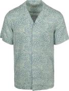 Scotch and Soda Shortsleeve Overhemd Print Lichtgroen