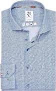 R2 Japanese Knitted Overhemd Print Blauw