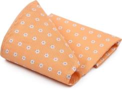 Suitable Zijde Pochet Abrikoos Print Flower -