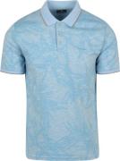State of Art Poloshirt Faded Leaf Lichtblauw