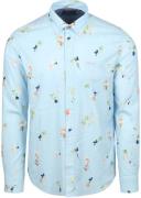 NZA Shirt Kane Linnen Blend Lichtblauw