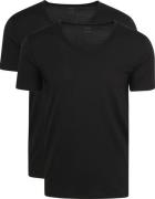 Mey V-hals Dry Cotton T-shirt Zwart 2-Pack