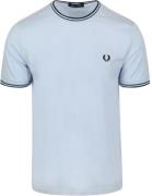 Fred Perry M1588 Twin Tipped T-shirt Licht blauw