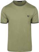 Fred Perry M1588 Twin Tipped T-shirt Groen