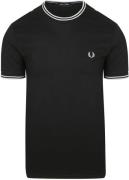 Fred Perry M1588 Twin Tipped T-shirt Zwart