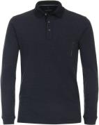 Casa Moda Longsleeve Polo Streep Navy