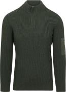Suitable Mou Half Zip Trui Donkergroen