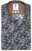 R2 Overhemd Poplin Triangle Print Groen
