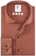 R2 Overhemd Dobby Poplin Brique