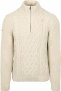 Superdry Half Zip Pullover Jacob Cable Ecru