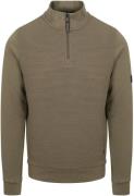 Petrol Half Zip Pullover Structure Olive
