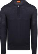 Suitable Crew Zip Merino Navy