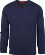 Suitable Pullover V-Hals Merino Kobalt Blauw