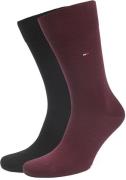 Tommy Hilfiger Classic 2-Pack Sokken Burgundy Zwart