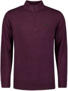 No Excess Half Zip Trui Dark Wine Melange