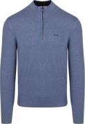 NZA Half Zip Trui Christopher Melange  Soft Blue