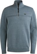 Vanguard Trui Half Zip Structuur Lichtblauw