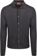 Suitable Cardigan Shirt Merino Antraciet