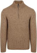 Suitable Half Zip Trui Donnegal Tweed Eco Wool Beige