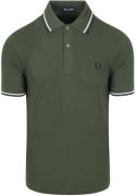 Fred Perry Polo Twin Tipped M3600 Donkergroen 53A