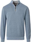 Casa Moda Halfzip Trui Structure Melange Blauw