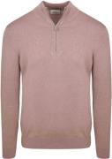 Profuomo Half Zip Pullover Luxury Basic Roze
