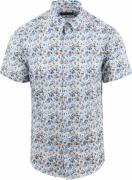 Suitable Short Sleeve Overhemd Bloemenprint Blauw