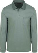 Casa Moda Long Sleeve Polo Structure Groen
