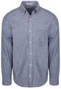 Gant Overhemd Cotton Linen Blauw