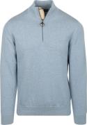 Barbour Half Zip Trui Lichtblauw
