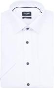 Olymp Luxor Short Sleeve Overhemd Structure Wit