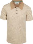 Scotch And Soda Knitted Polo Jacquard Beige