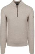 State Of Art Half Zip Trui Melange Beige