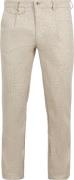 Suitable Chino Pico Pleat Cotton Linen Pepita Beige