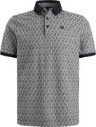 Vanguard Knitted Poloshirt Jacquard Print Navy
