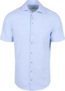 R2 Short Sleeve Overhemd Seersucker Lichtblauw