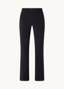 Claudia Sträter Mid waist straight fit pantalon van jersey met steekza...