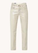 Summum Mid waist straight leg jeans met gekleurde wassing en metallic ...
