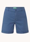 Benetton Mid waist slim fit shorts met steekzakken en structuur