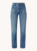 Sandro Moore high waist straight leg jeans met medium wassing