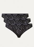 Calvin Klein Modern Lace tanga van kant in 3-pack