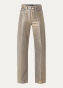 DRYKORN High waist wide leg jeans met metallic finish