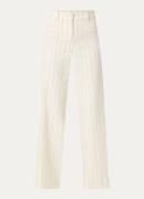 ba&sh Elouan mid waist straight fit pantalon met streepprint