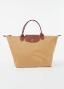 Longchamp Le Pliage Original handtas M met leren details