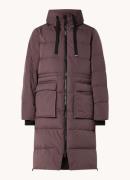 MSCH Copenhagen Pavine longline puffer jas met capuchon en klepzakken