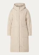 Elvine Elsie longline puffer jack met ritszakken en capuchon