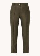 Claudia Sträter High waist slim fit pantalon met lurex en steekzakken