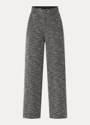 Vanilia High waist wide fit pantalon van bouclé