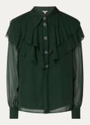 L-K-Bennett Margaux semi-transparante blouse met sierknopen