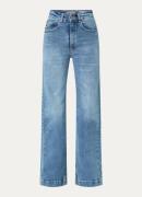 Lois Rosa high waist wide leg jeans met medium wassing